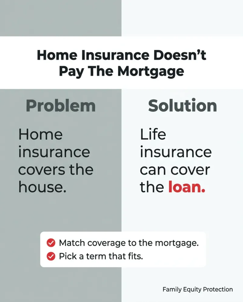 Mortgage protection ad: home insurance doesn't pay the mortgage