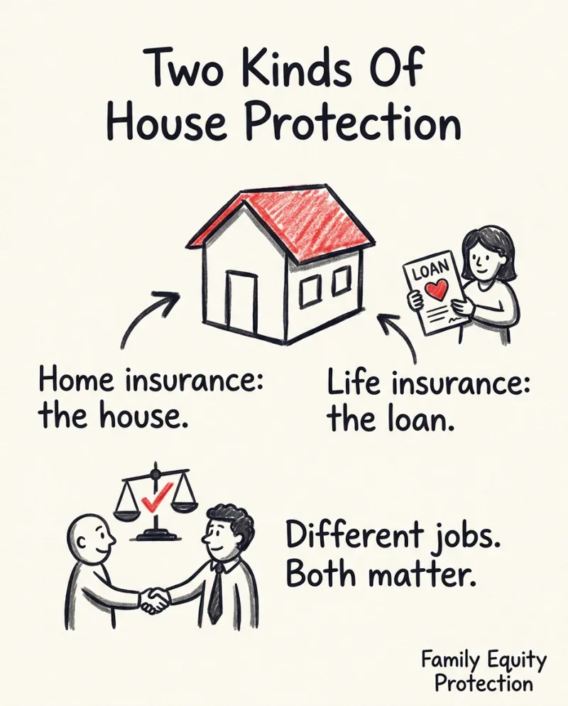 Mortgage protection ad: two kinds of house protection